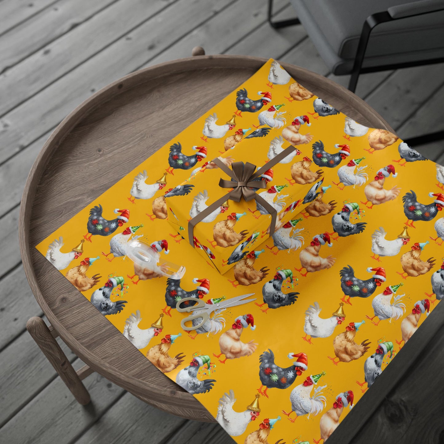 Festive Chicken Wrapping Paper | Colorful Holiday Gift Wrap for Farm Lovers