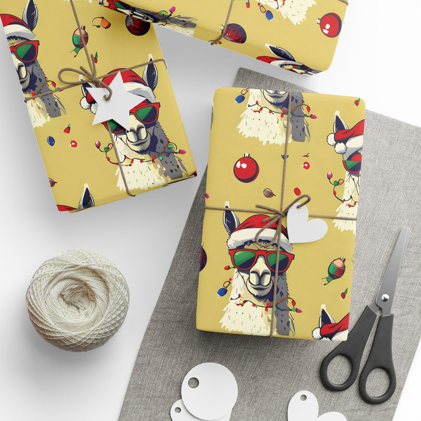 Festive Holiday Wrapping Paper with Llama Design